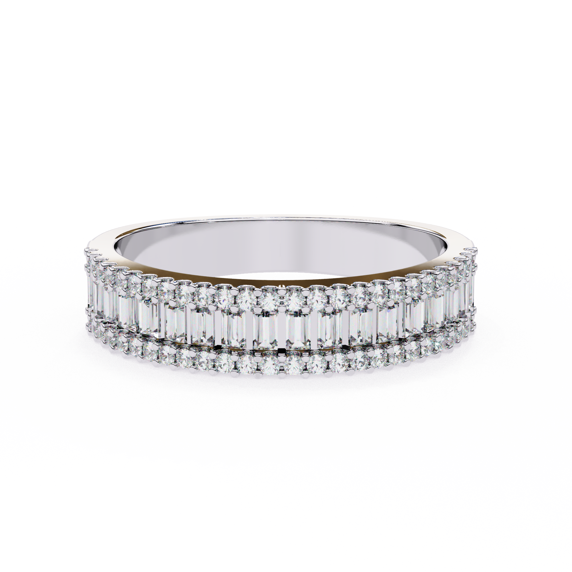 Radiant Baguette Diamond Row Ring