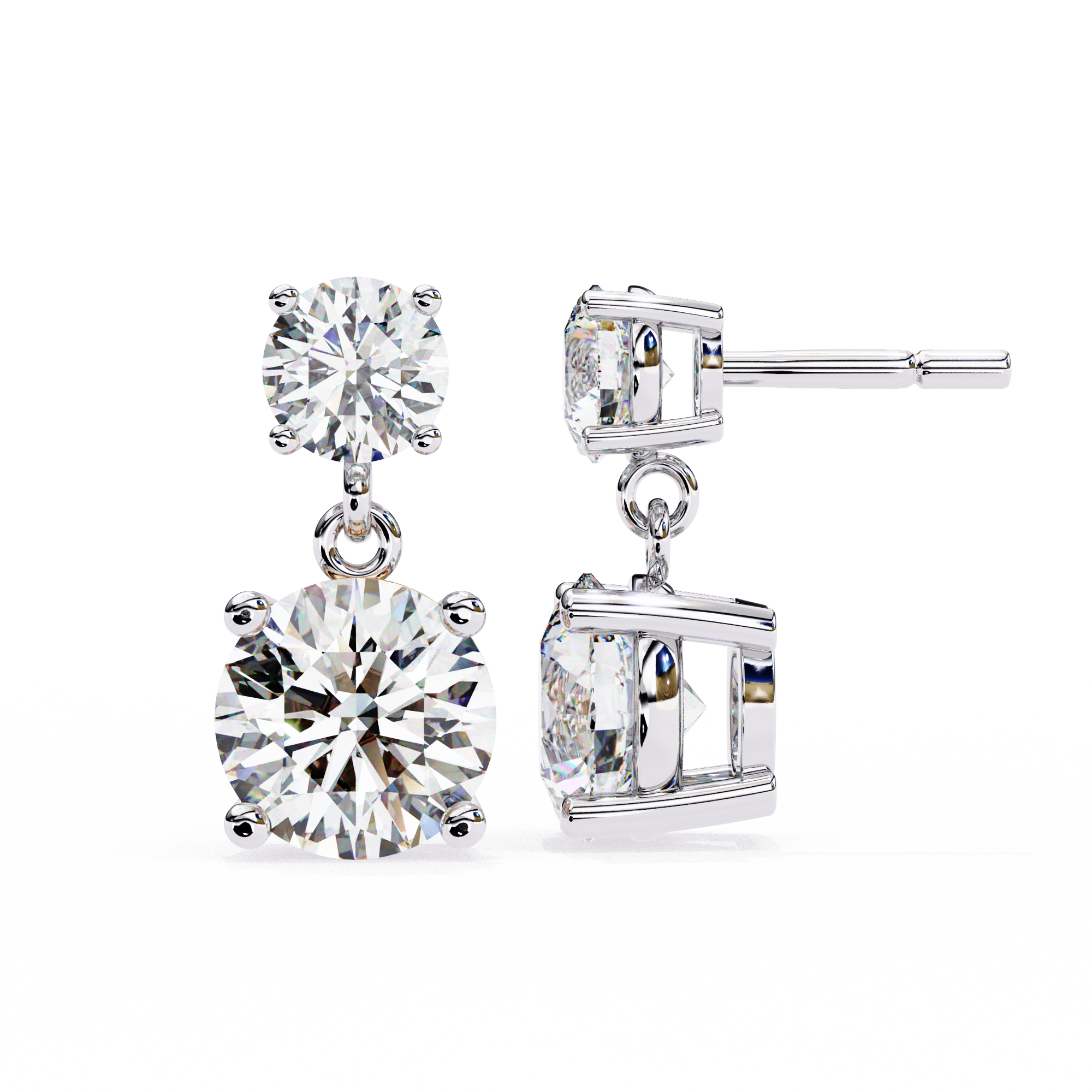 Diamond Duo Stud Earrings  (F/G VS+)