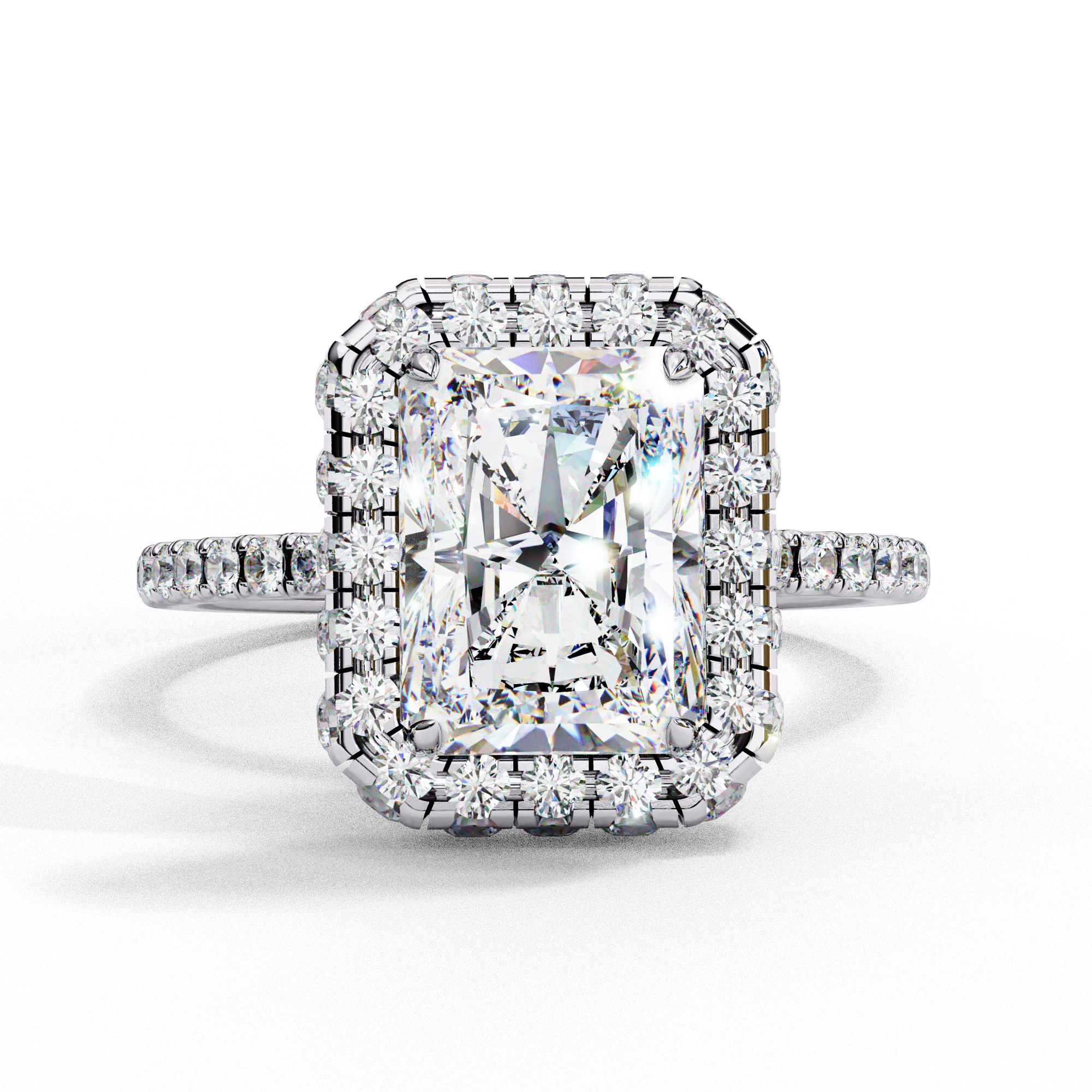 Radiant Solitaire Ring with Halo