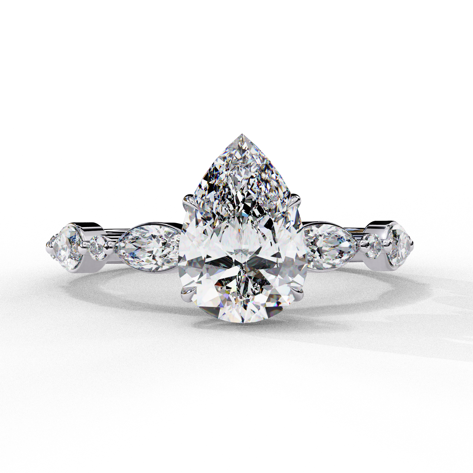 Elysian Pear Cut Solitaire Ring