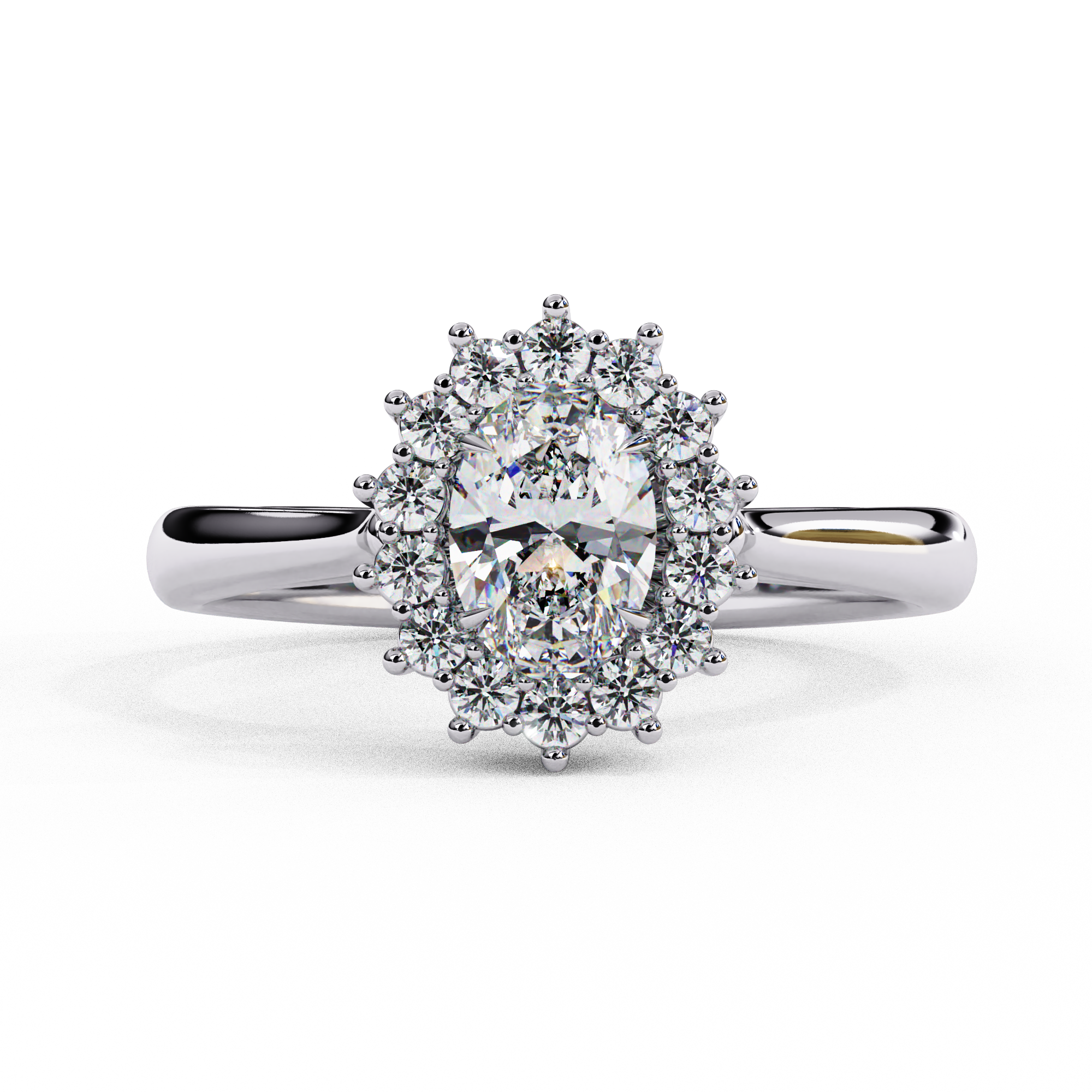 Lustre Éclat Oval Shape Solitaire Ring