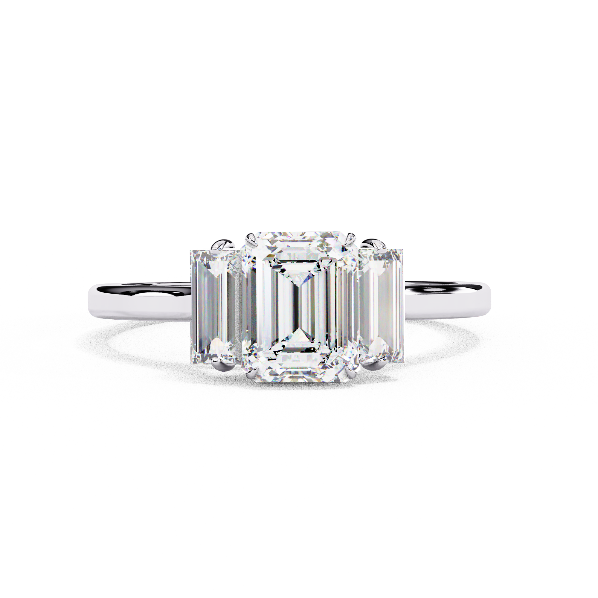 Imperial Seraph Emerald Cut Trilogy Ring