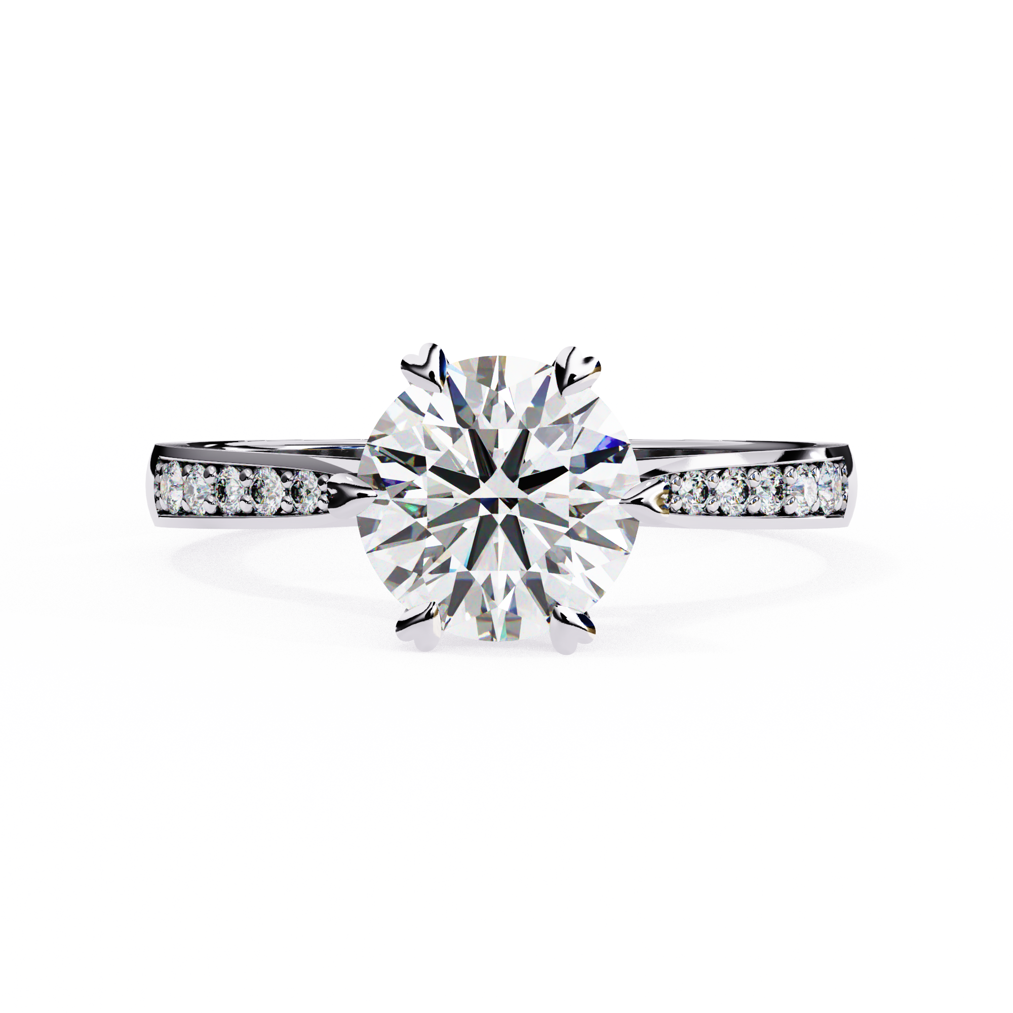 Classic Brilliant Round Cut Solitaire Ring with Hidden Halo