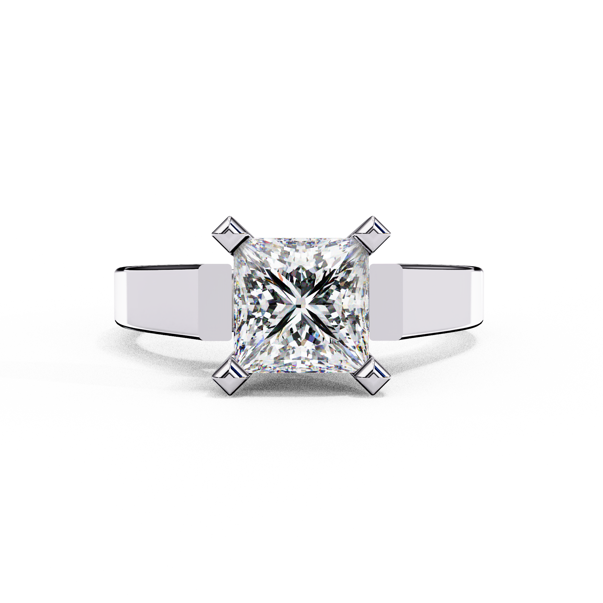 Classic Cathedral Princess Cut Solitaire Ring